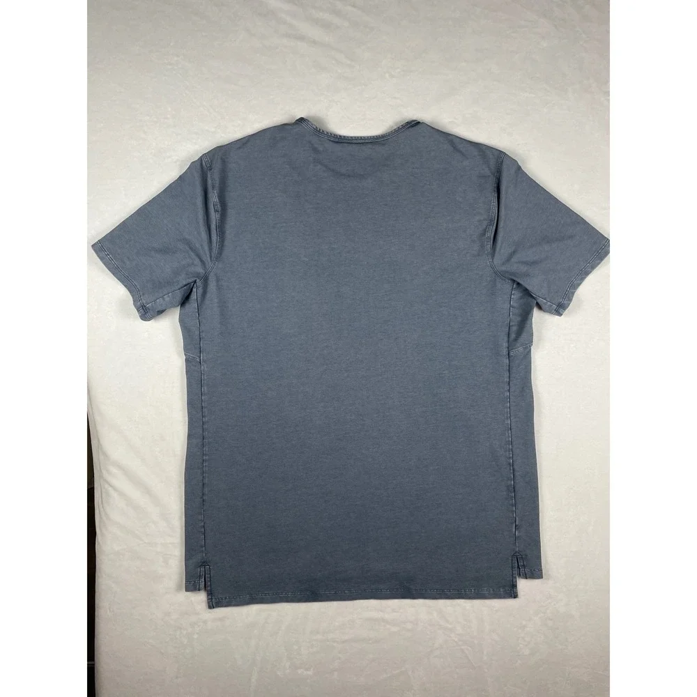 Lululemon Men Blue Short Sleeve T-Shirt Crew Neck Stonewash Denim Loose Fit L/XL
